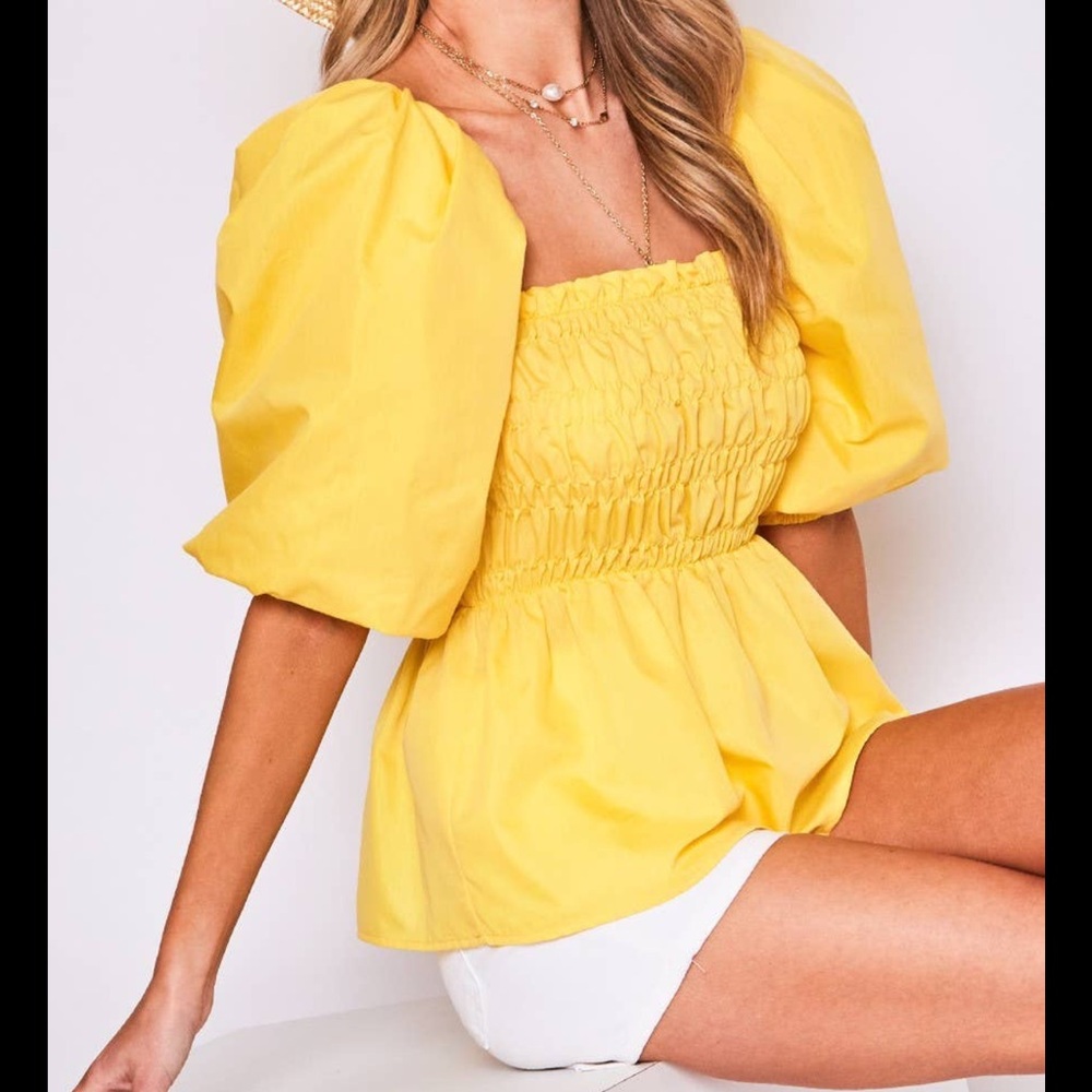 Princess Puff short sleeve smocked top
